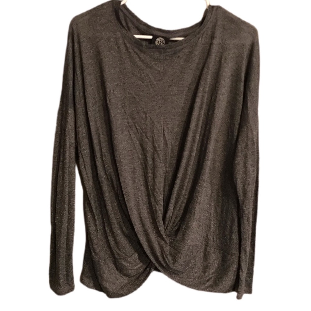 Bobeau semi sheer top gray